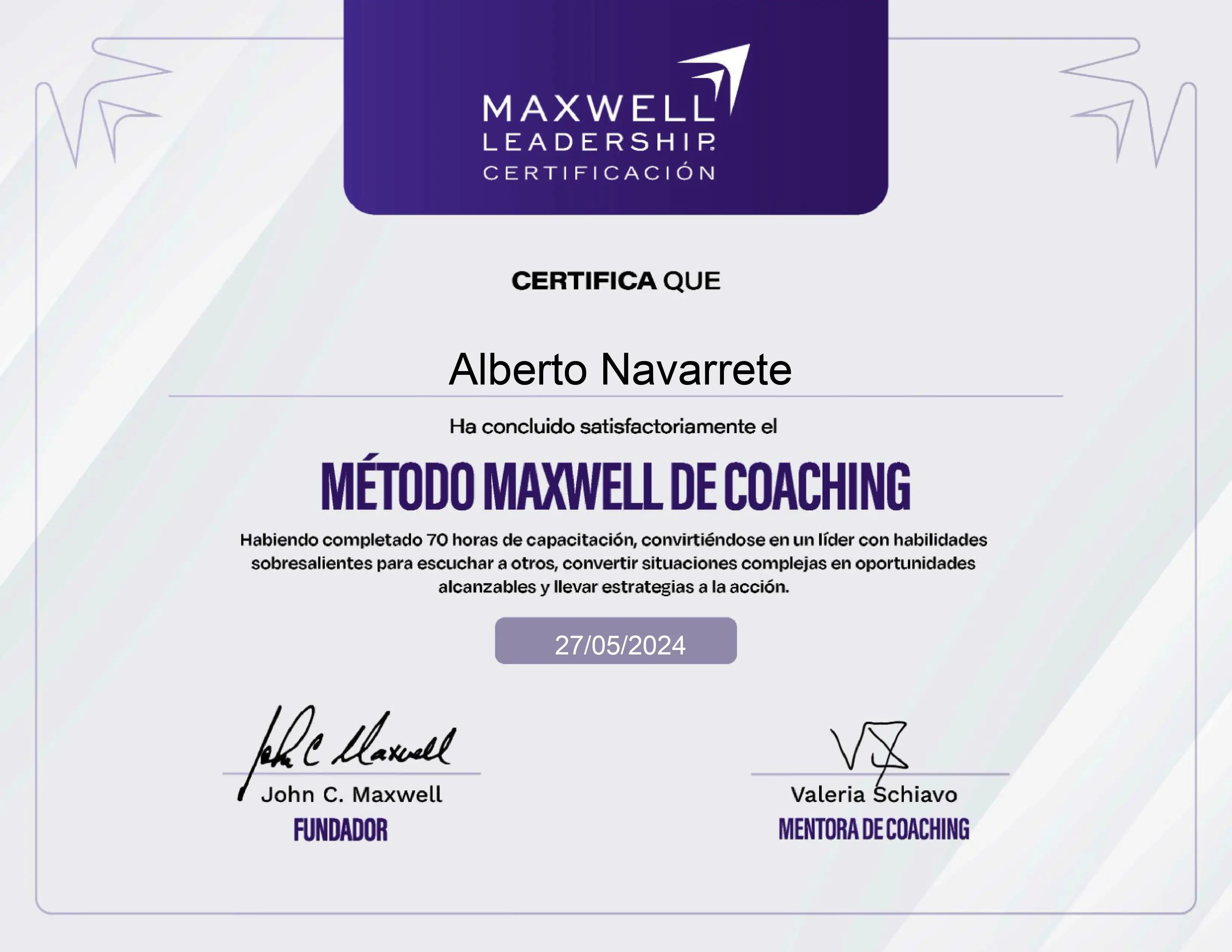 Certificado de formación 1 de 3